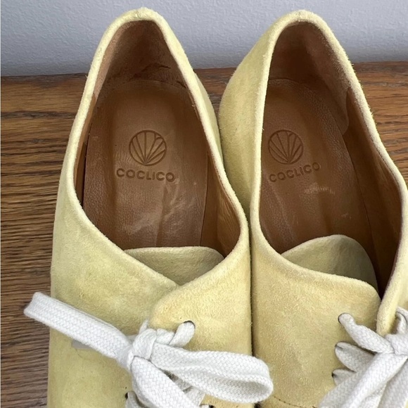 Coclico Size 37 • Anthropologie Goodwin Oxford Suede Leather Pale Yellow. - Picture 6 of 10